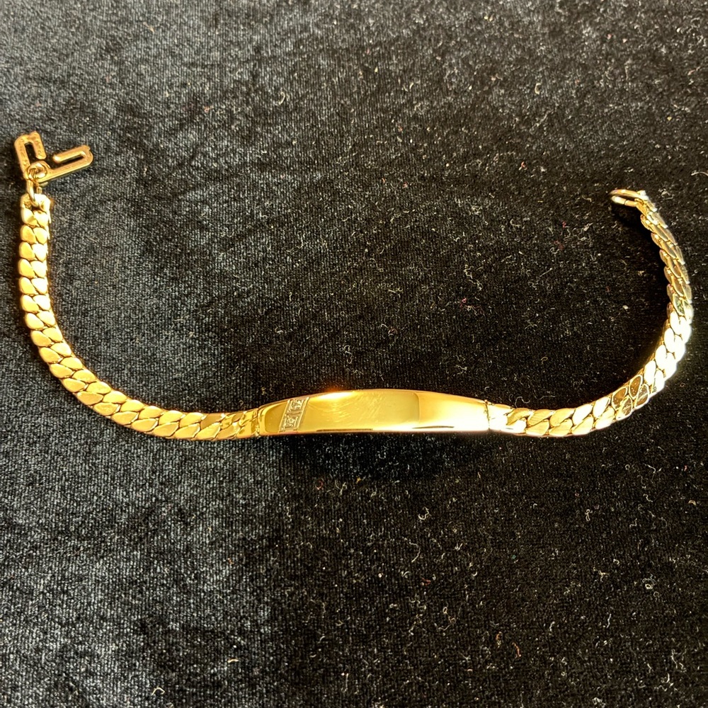 Vintage Gold-Tone Speidel ID Bracelet 8.25”